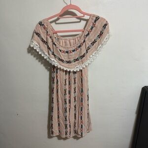 Entro Peach and Multicolor Patterned Skirt